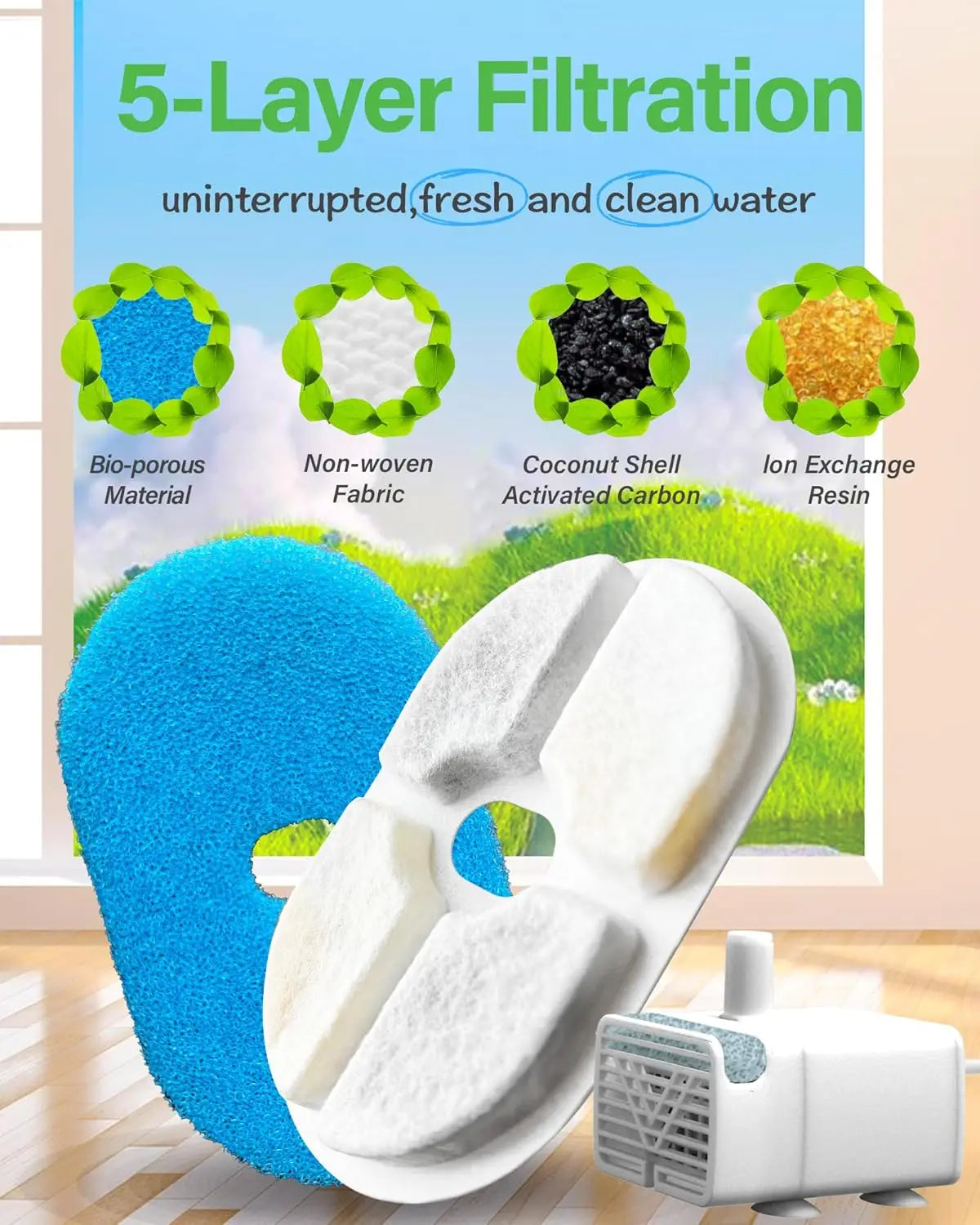 3.5L large capacity pet water dispenser automatic stainless steel cat water fountain with transparent window observe water level