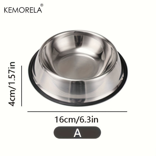 Stainless Steel Pet Bowls, Anti-Slip Rubber Rings, Pet Food Bowls, Cat Bowls, Dog Bowls, Drinking Basins, Pet Supplies, Suitable for Pets Of Different Sizes
