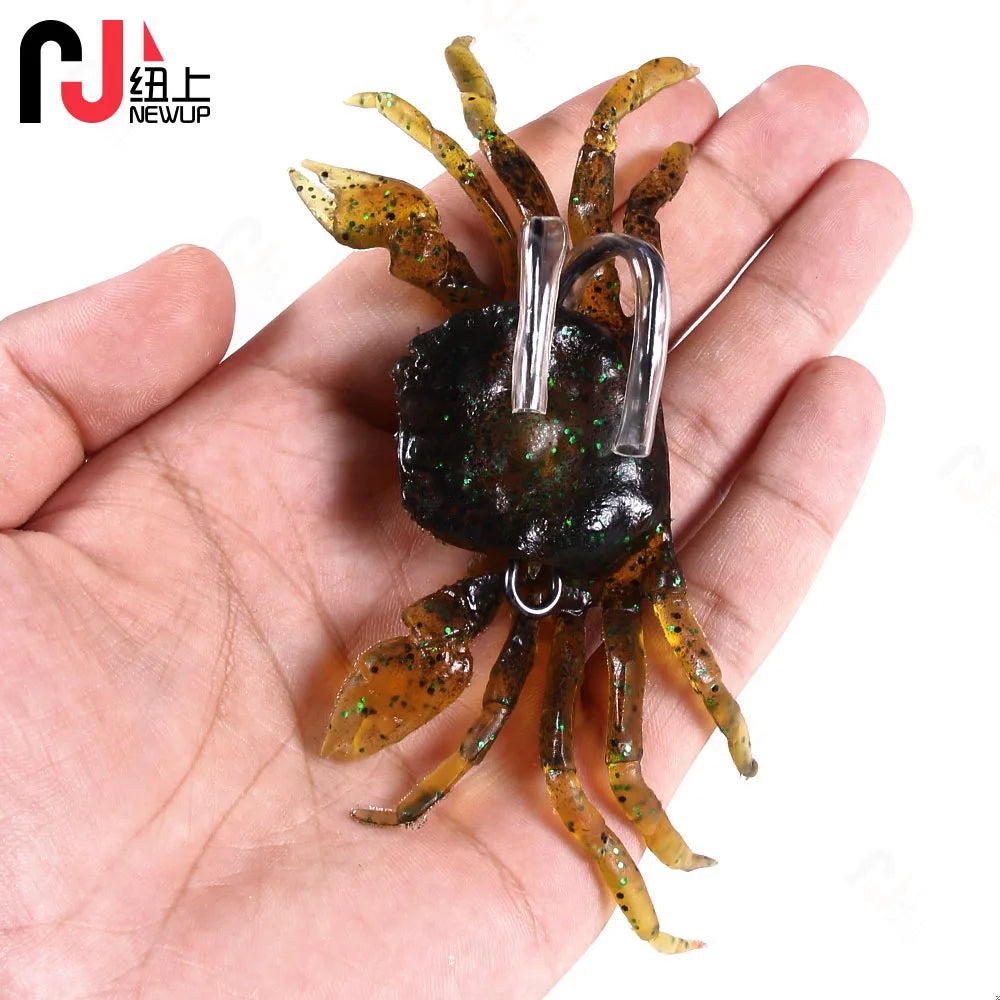 18g10cm Artificial Luminous Fishing Bionic Crab Lure Bait 3D Simulation Sea Fishing Shrimp Lure Soft Fish Bait without Hook, cats and kittens love these.