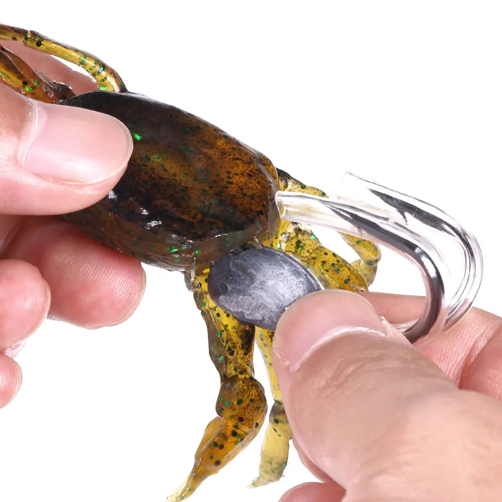 18g10cm Artificial Luminous Fishing Bionic Crab Lure Bait 3D Simulation Sea Fishing Shrimp Lure Soft Fish Bait without Hook, cats and kittens love these.