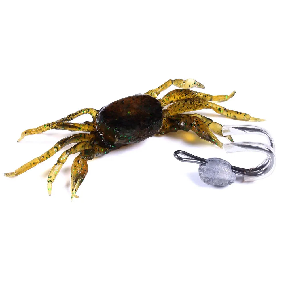 18g10cm Artificial Luminous Fishing Bionic Crab Lure Bait 3D Simulation Sea Fishing Shrimp Lure Soft Fish Bait without Hook, cats and kittens love these.
