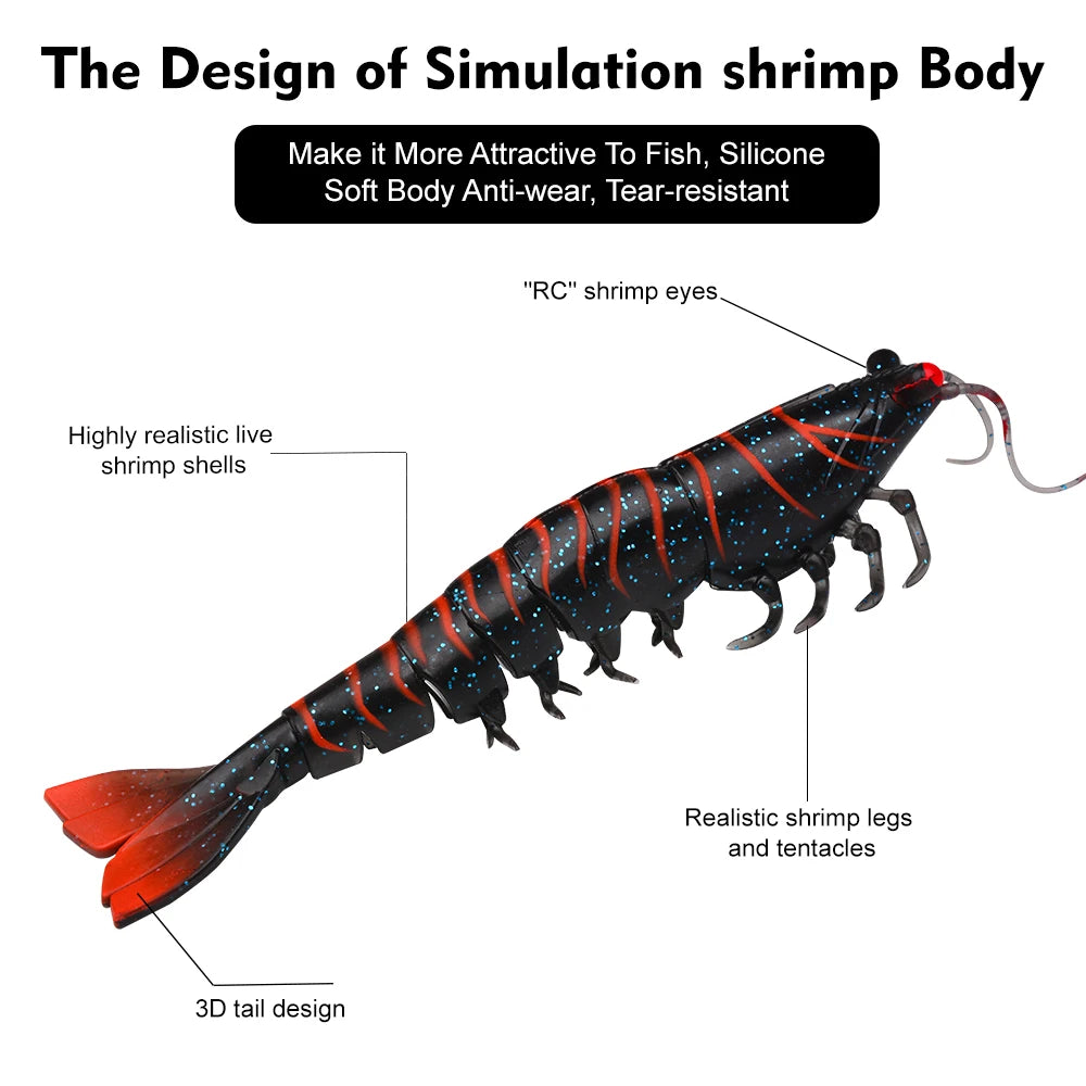 artificial soft and realistic shrimp fishing lures outdoor sea fishing squid large sea bass 2/3PC 15/18CM fishing baits/without hook / great for cats and kittens attached to the kids ice fishing pole.