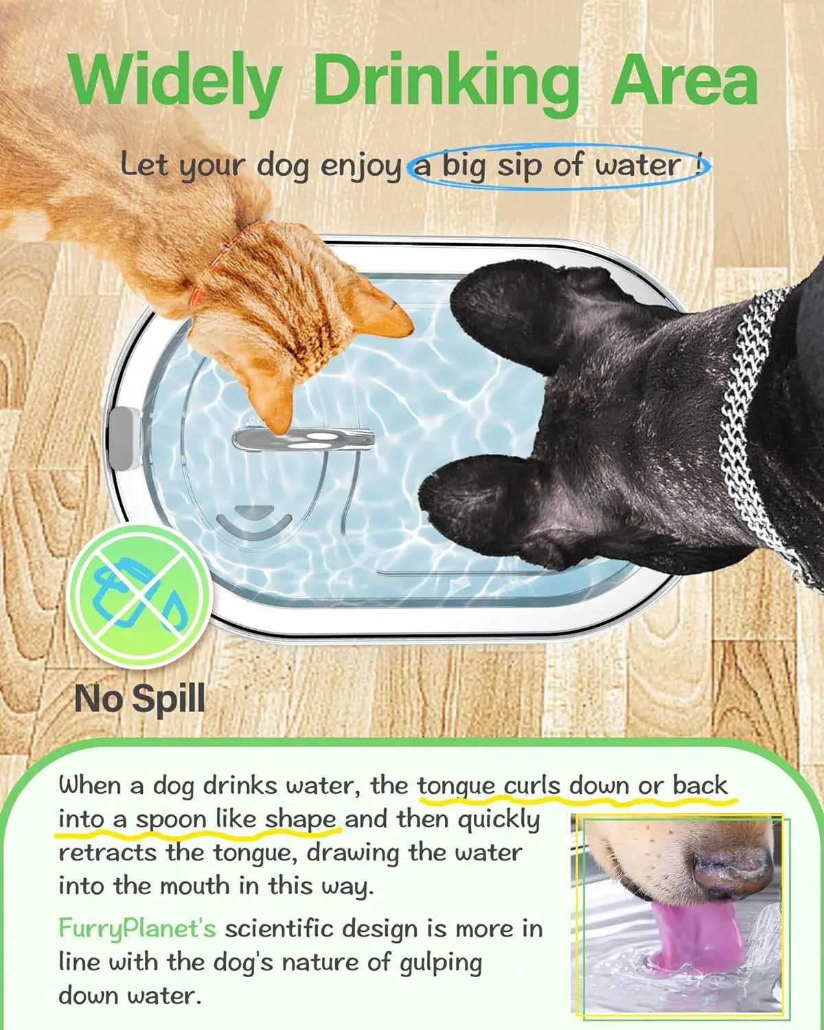 3.5L large capacity pet water dispenser automatic stainless steel cat water fountain with transparent window observe water level