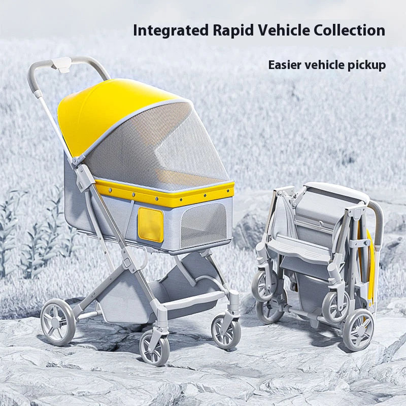 Premium Dog Stroller Detachable Carrier Luxury Pet Stroller with Aluminum Alloy Frame and Dual Brake System Outdoor Pet Cart