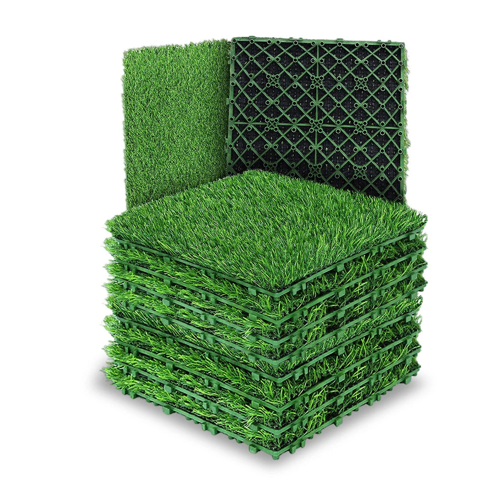 10 Pcs 12 Inchx12 Inch Artificial Grass Rug Fake Moss Lawn Garden Landscape Turf Roll Festival Wedding Decoration Mat Carpet