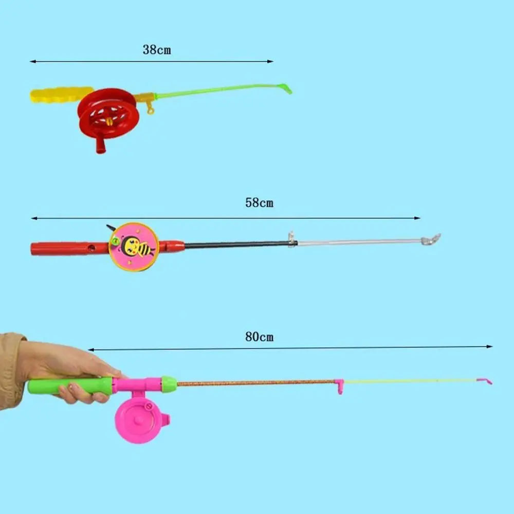 Fishing Kites Rods Children's Cartoon Plastic Mini Kites Rods Diverse Styles Fishing Rods with 50meters Stretchable Straps , Great to attach cat and kittens Toys and no hooks lures to and cast out for cats and kittens.  also