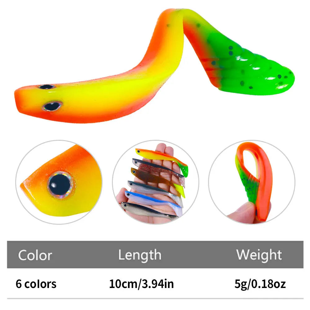Newup Predator Rubbers Soft Lures Sea Fishing Fishing Lure (without hook) (
shad silicone Bait T Tail Wobblers fish bait 10cm5g =- great for Cats and Kittens / attached to the kids ice fishing pole,