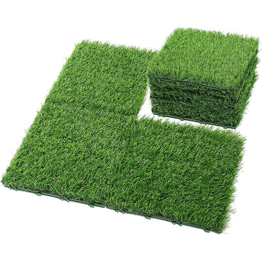 10 Pcs 12 Inchx12 Inch Artificial Grass Rug Fake Moss Lawn Garden Landscape Turf Roll Festival Wedding Decoration Mat Carpet