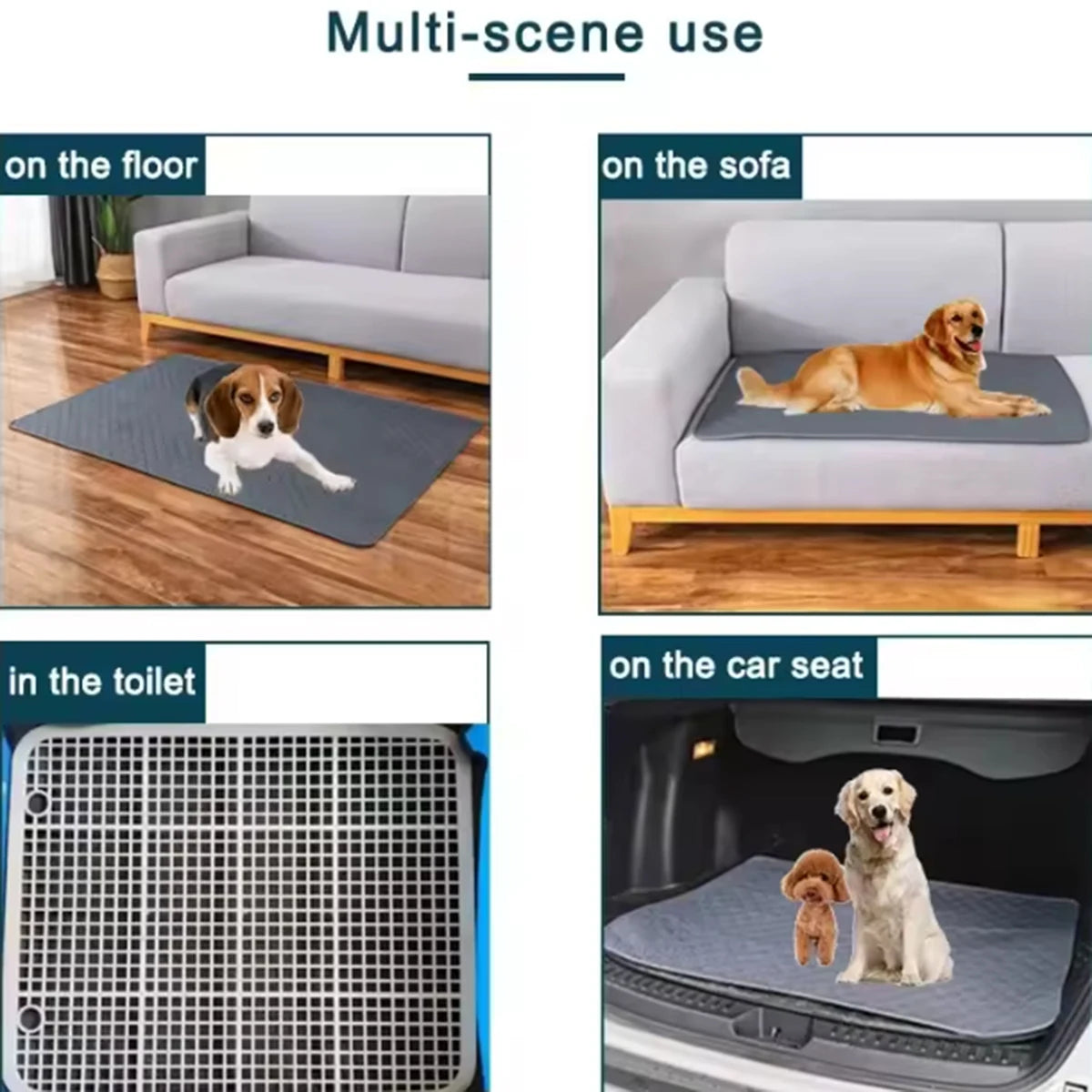 Dog Pee Pad Reusable Washable Dog Urine Mat Car Seat Floor Sofa Waterproof Absorbent Puppy Cat Training Diaper Mat Pet Supplies