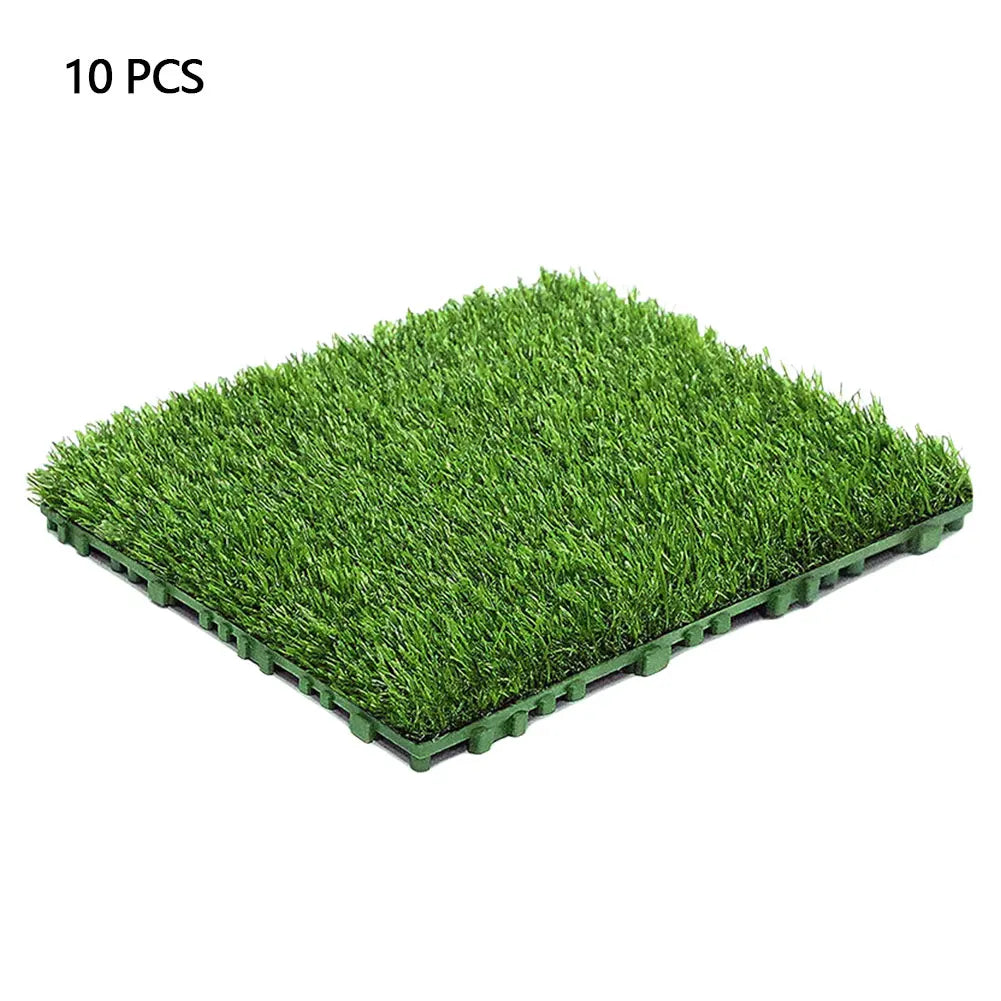 10 Pcs 12 Inchx12 Inch Artificial Grass Rug Fake Moss Lawn Garden Landscape Turf Roll Festival Wedding Decoration Mat Carpet