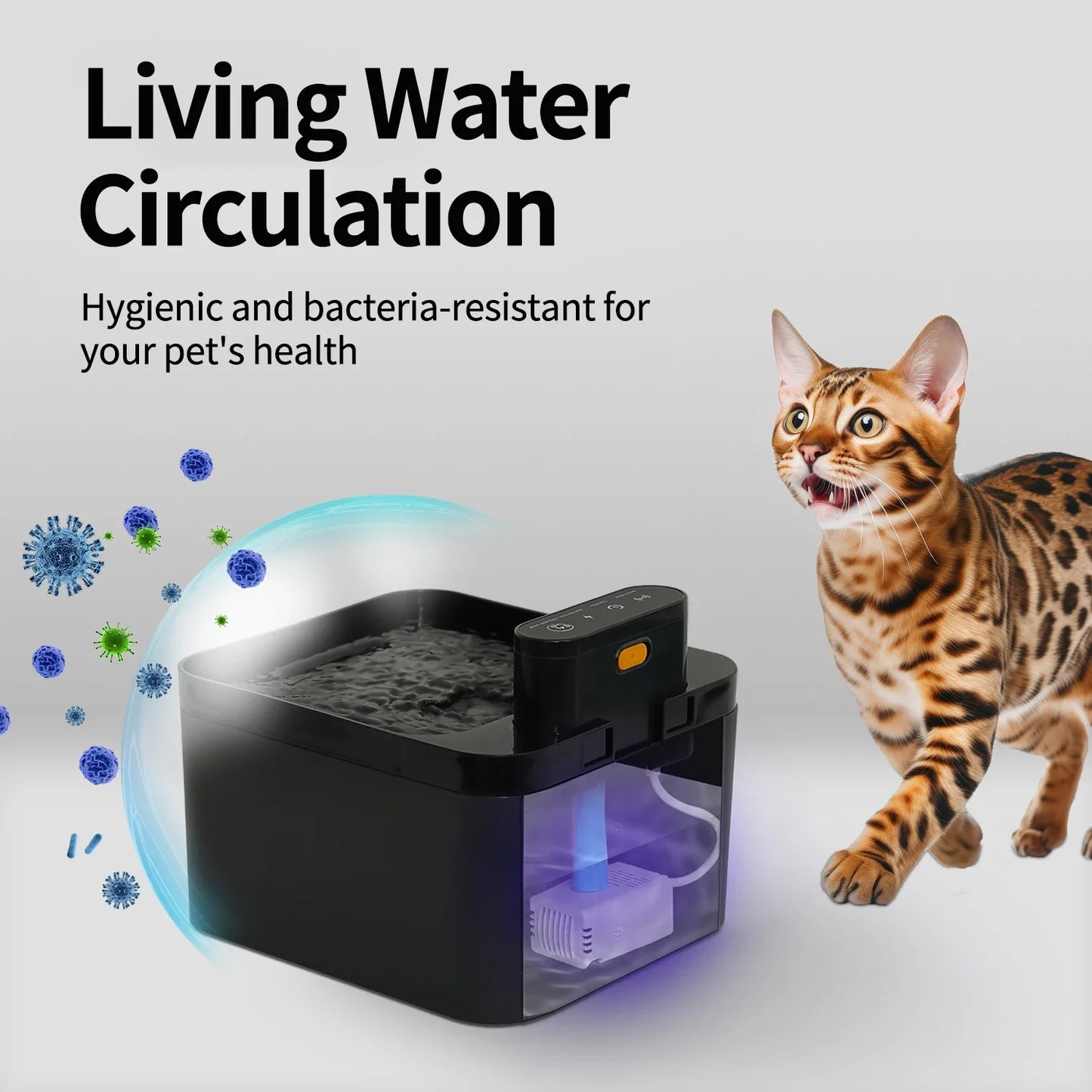 2.2L Wireless Cat Water Fountain Battery & Sensor 2 in 1 Drinking Fountain For Cats Dog Drinker Pet Water Dispenser Accessories