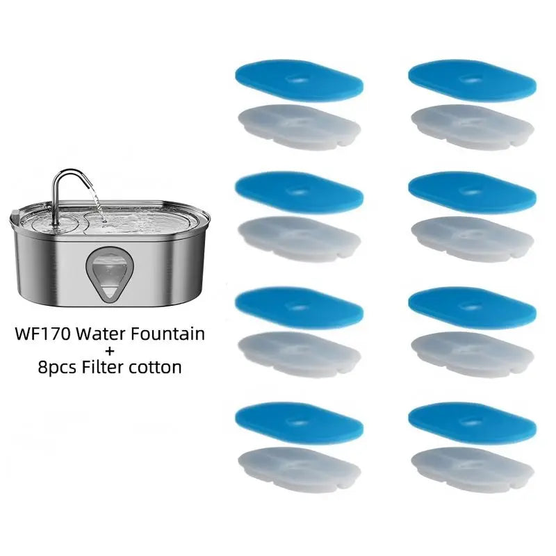 3.5L large capacity pet water dispenser automatic stainless steel cat water fountain with transparent window observe water level