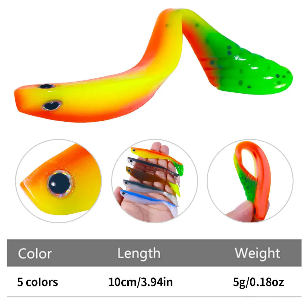 Newup Predator Rubbers Soft Lures Sea Fishing Fishing Lure (without hook) (
shad silicone Bait T Tail Wobblers fish bait 10cm5g =- great for Cats and Kittens / attached to the kids ice fishing pole,
