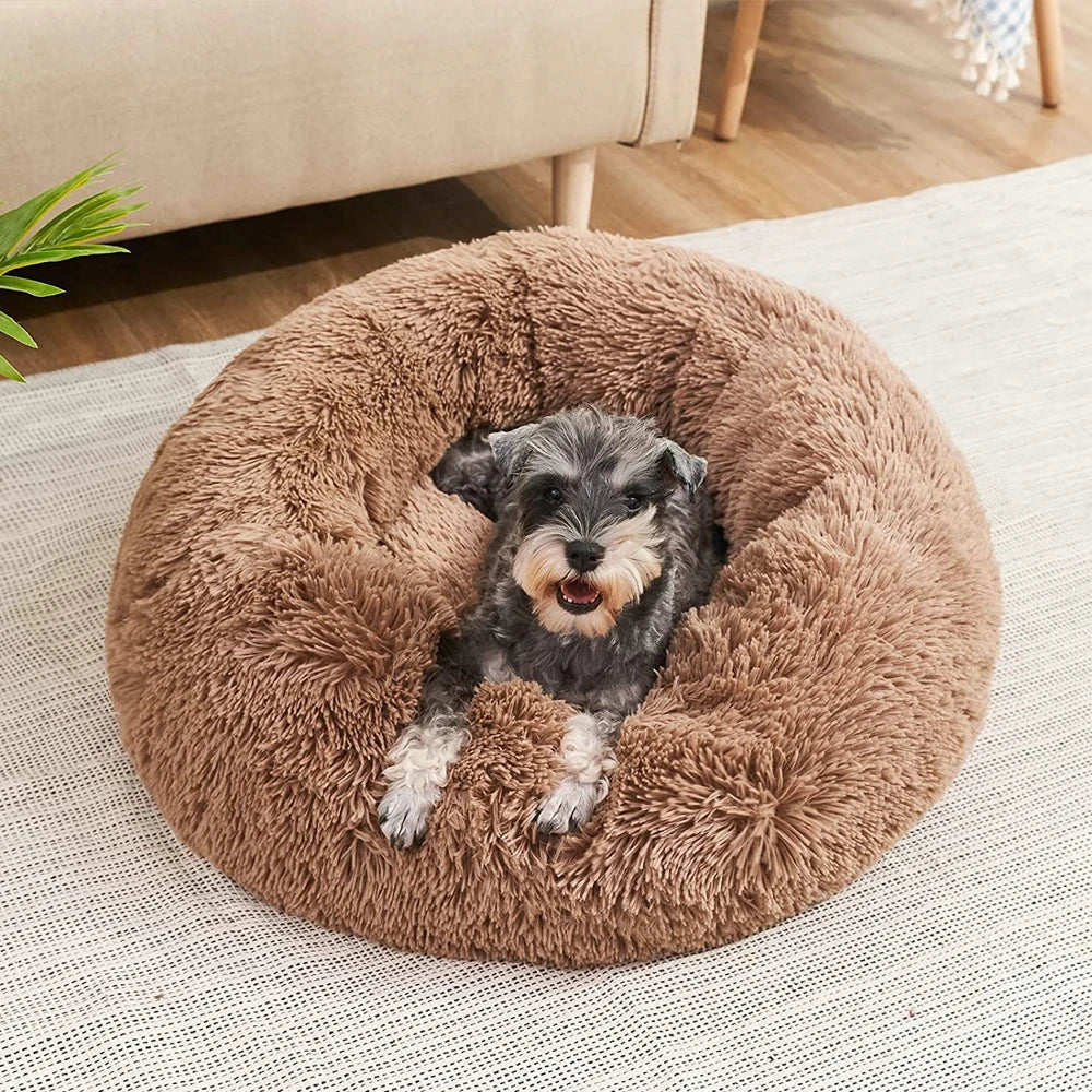 40-90cm 6 Sizes Round Pet Bed for Large Dog Bed Super Soft Cat Bed Plush Dog House for Medium Dog House Winter Warm Sleeping