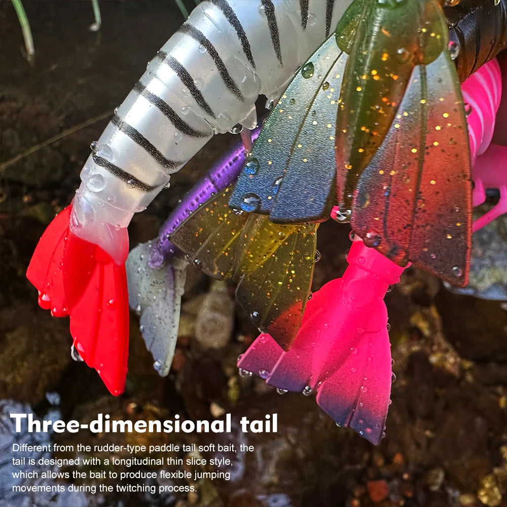 artificial soft and realistic shrimp fishing lures outdoor sea fishing squid large sea bass 2/3PC 15/18CM fishing baits/without hook / great for cats and kittens attached to the kids ice fishing pole.