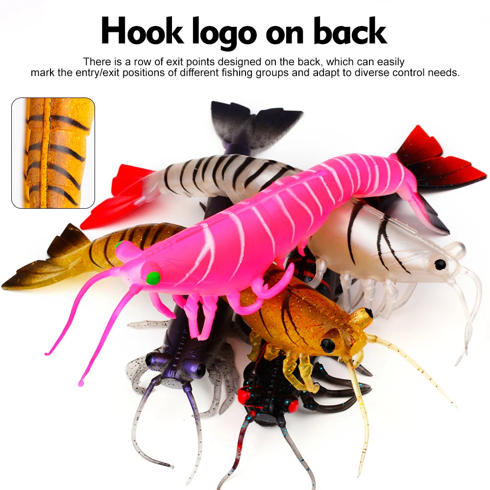 artificial soft and realistic shrimp fishing lures outdoor sea fishing squid large sea bass 2/3PC 15/18CM fishing baits/without hook / great for cats and kittens attached to the kids ice fishing pole.