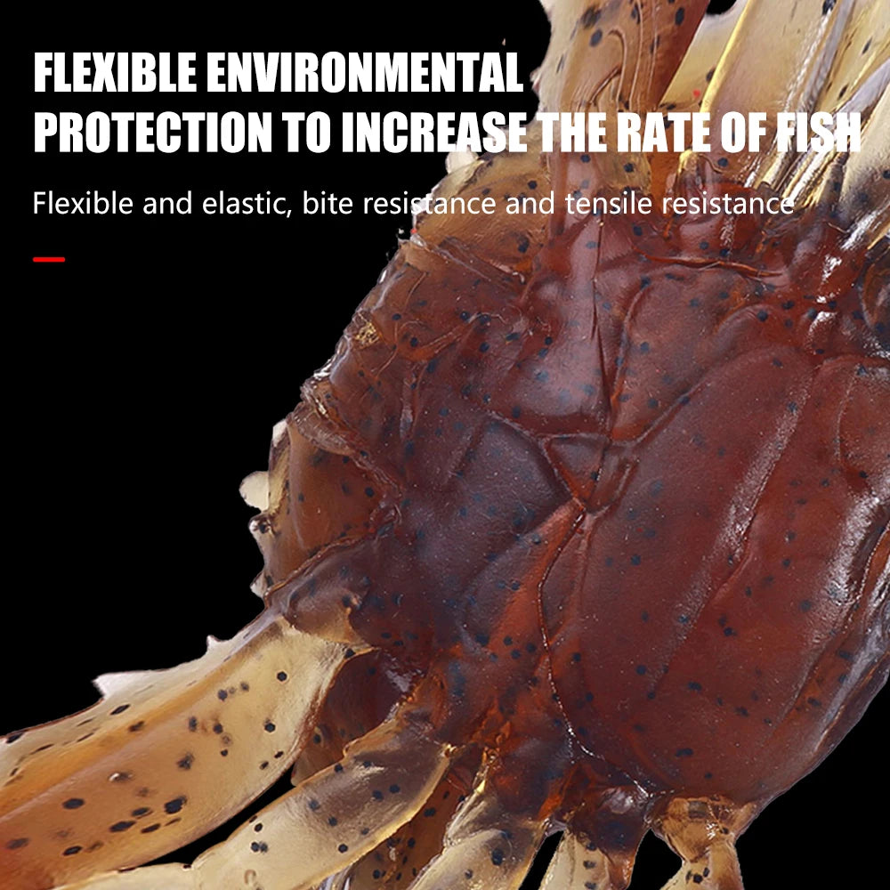 18g10cm Artificial Luminous Fishing Bionic Crab Lure Bait 3D Simulation Sea Fishing Shrimp Lure Soft Fish Bait without Hook, cats and kittens love these.