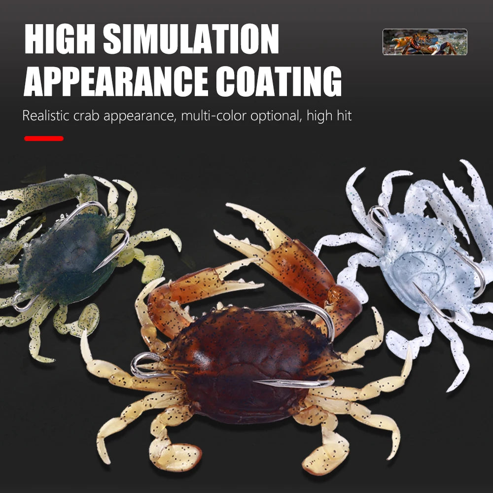 18g10cm Artificial Luminous Fishing Bionic Crab Lure Bait 3D Simulation Sea Fishing Shrimp Lure Soft Fish Bait without Hook, cats and kittens love these.