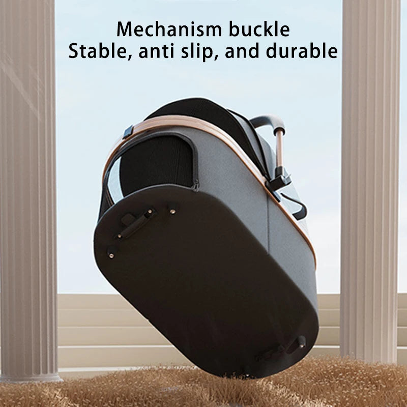 Premium Dog Stroller Detachable Carrier Luxury Pet Stroller with Aluminum Alloy Frame and Dual Brake System Outdoor Pet Cart