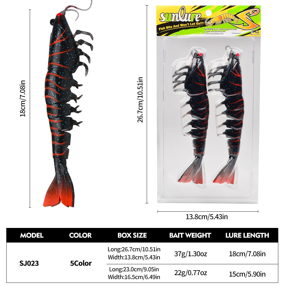 artificial soft and realistic shrimp fishing lures outdoor sea fishing squid large sea bass 2/3PC 15/18CM fishing baits/without hook / great for cats and kittens attached to the kids ice fishing pole.