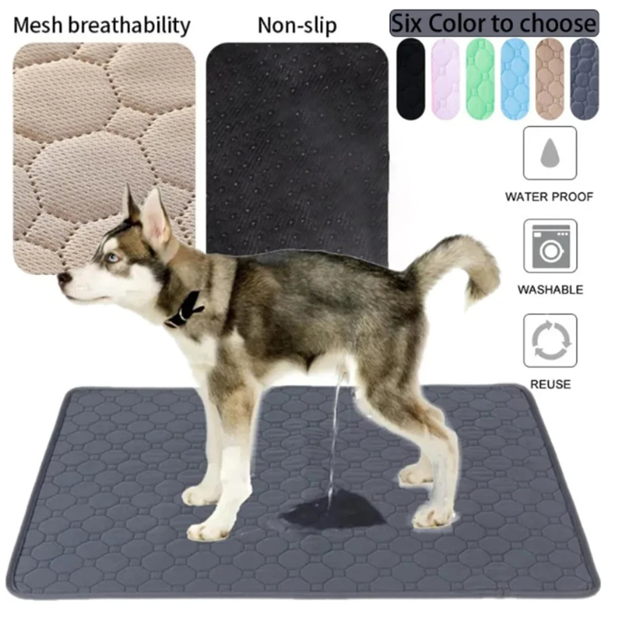 Dog Pee Pad Reusable Washable Dog Urine Mat Car Seat Floor Sofa Waterproof Absorbent Puppy Cat Training Diaper Mat Pet Supplies