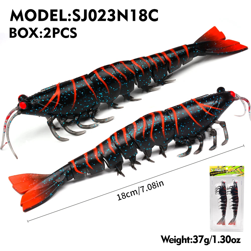 artificial soft and realistic shrimp fishing lures outdoor sea fishing squid large sea bass 2/3PC 15/18CM fishing baits/without hook / great for cats and kittens attached to the kids ice fishing pole.