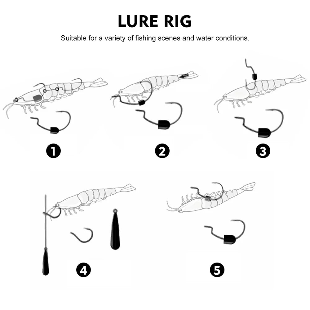 artificial soft and realistic shrimp fishing lures outdoor sea fishing squid large sea bass 2/3PC 15/18CM fishing baits/without hook / great for cats and kittens attached to the kids ice fishing pole.