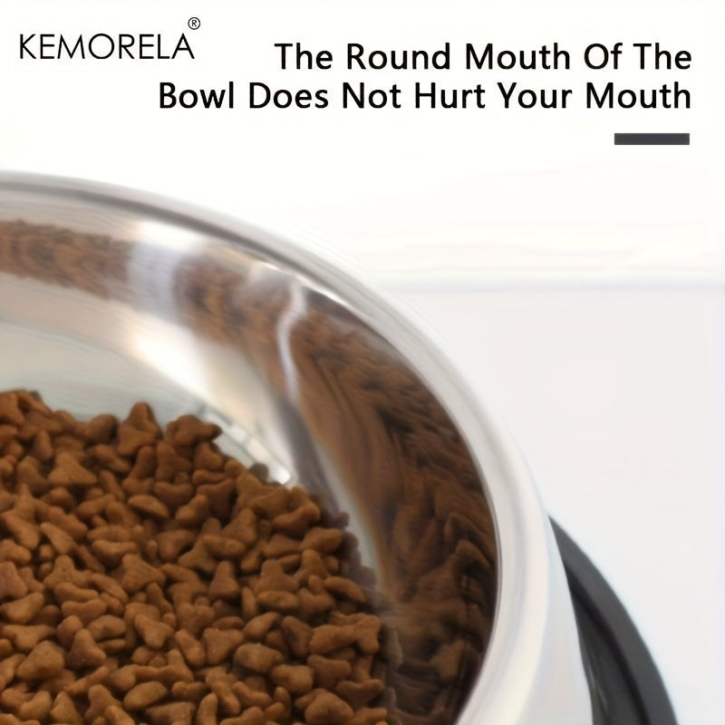 Stainless Steel Pet Bowls, Anti-Slip Rubber Rings, Pet Food Bowls, Cat Bowls, Dog Bowls, Drinking Basins, Pet Supplies, Suitable for Pets Of Different Sizes